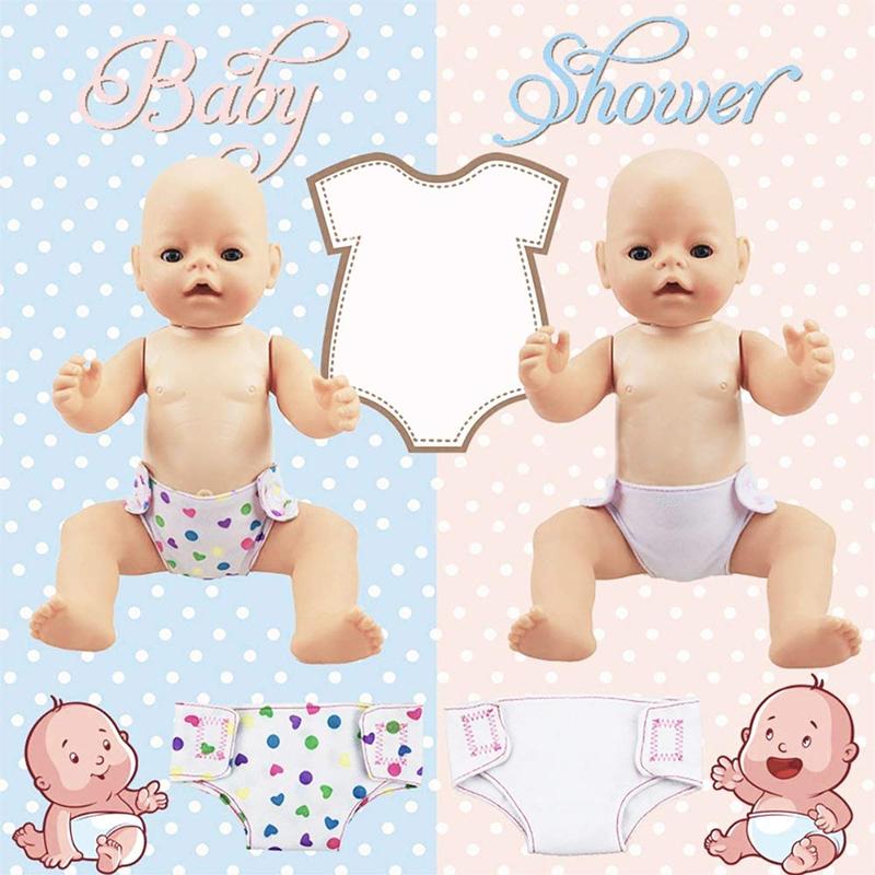 4 Pack Doll Diapers Doll Underwear and 2 Pack Doll Bibs for 14-18 Inch Baby Dolls, Suitable for Infant Baby Doll Girls Boys