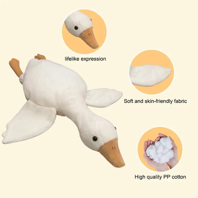 Large Goose Stuffed Animal Toys for Kids, Cute Goose Pillow Plush Toys, Creative Animal Design Plushies Gifts for Kids and Adults, Soft Stuffed Animals Companion Toys for Children, Thanksgiving Christmas Gift Set , My First Addiction Toys