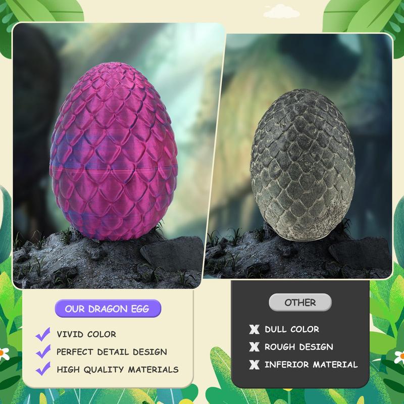 3D Printed Dragon Egg Pet Toys, Surprise Dragon Eggs with Dragon Inside, Executive Dragon Fidget Desk Toys Easter Eggs,3D Printed Dragon Egg Fillers,Mystery Articulated Crystal Dragon Eggs with Dragon Inside,for Gifts, Home, Office Decor