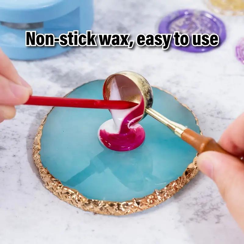 Random Color Double-End Silicone Sealing Wax Spatula Tools, 4 Counts Multifunctional Wax Seal Stir Sticks, Heat-Resistant Silicone Scrapers For Sealing Wax Spoon Clean, Sealing Wax Tools Accessories