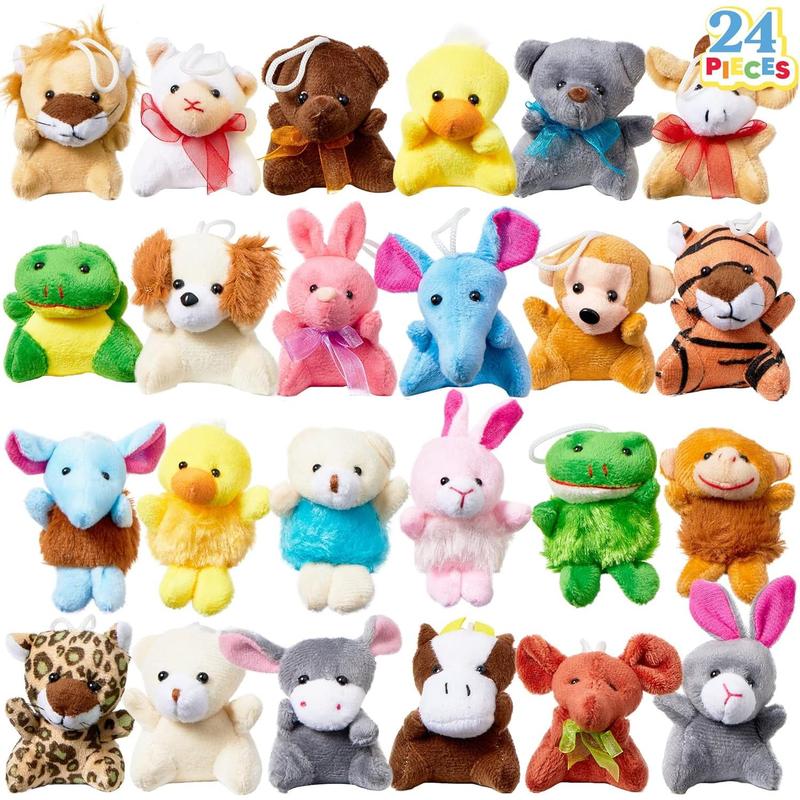 24 Pack Mini Animal Plush Toy Assortment (24 Units 3