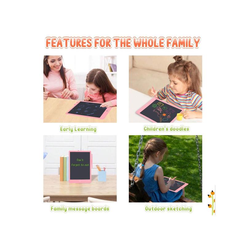 LCD Writing Tablet For Kids 10 Inch Colorful Drawing Pad For Kids Reusable Electronic Doodle Board Educational Learning Toy Gifts For 3 4 5 6 7 8 Years Old Toddler Boys Girls Home School(Color Combination)