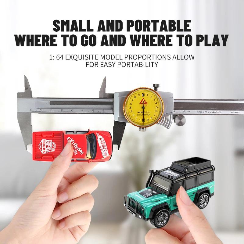 OEIN 1 64 Mini RC Drift Car, Tiny Alloy Truck, Remote Control Off-Road Vehicle, USB Rechargeable, Toys for Kids Adult, Christmas Birthday Gift for Boys Children, Electric Toys 2.4GHz Control for Ultimate Playtime Indoor Outdoor Fun, RC Drift Hobby