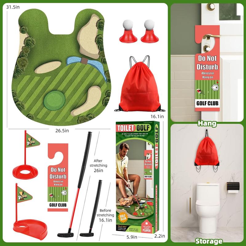 Toilet Golf Game - Funny Gifts for Men, Golf Gifts for Men, Funny White Elephant Gifts for Adults, Bathroom Golf Gag Gifts for Adults, Cool Dad Gifts for Husband Birthday Gifts