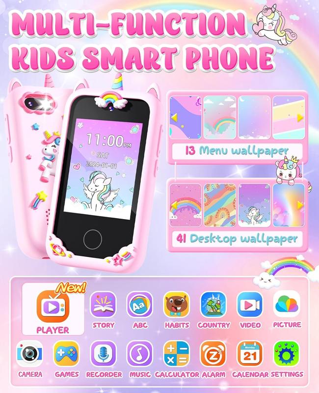 Christmas gift Kids Smart Phone Gifts for Girls Age 6-8 with Camera Christmas Stocking Stuffers for Kids Toy