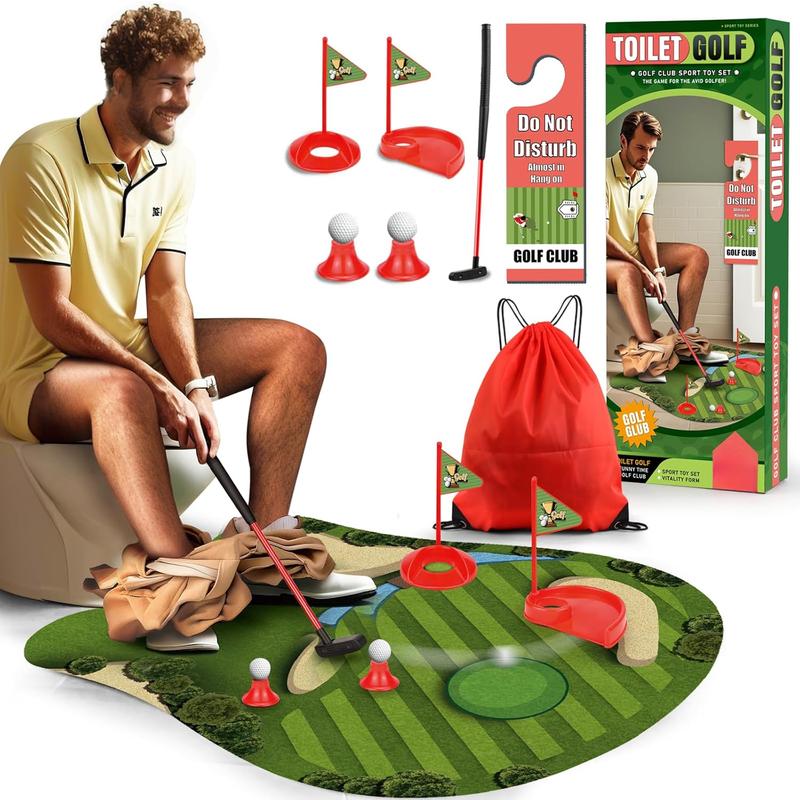 Toilet Golf Game - Funny Gifts for Men, Golf Gifts for Men, Funny White Elephant Gifts for Adults, Bathroom Golf Gag Gifts for Adults, Cool Dad Gifts for Husband Birthday Gifts