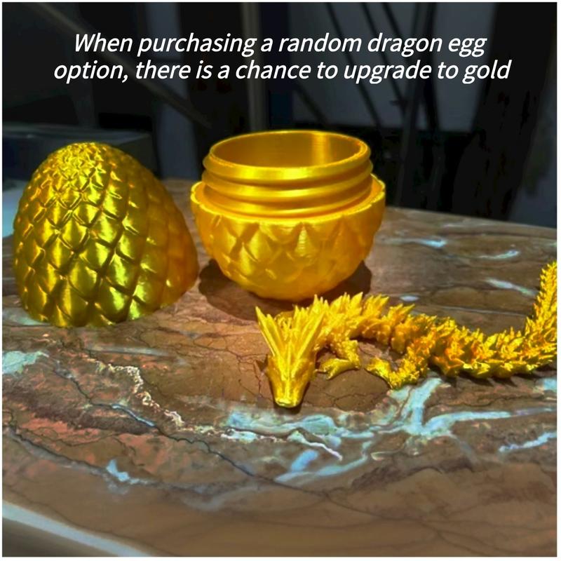 3D Printed Dragon Egg Pet Toys, Surprise Dragon Eggs with Dragon Inside, Executive Dragon Fidget Desk Toys Easter Eggs,3D Printed Dragon Egg Fillers,Mystery Articulated Crystal Dragon Eggs with Dragon Inside,for Gifts, Home, Office Decor