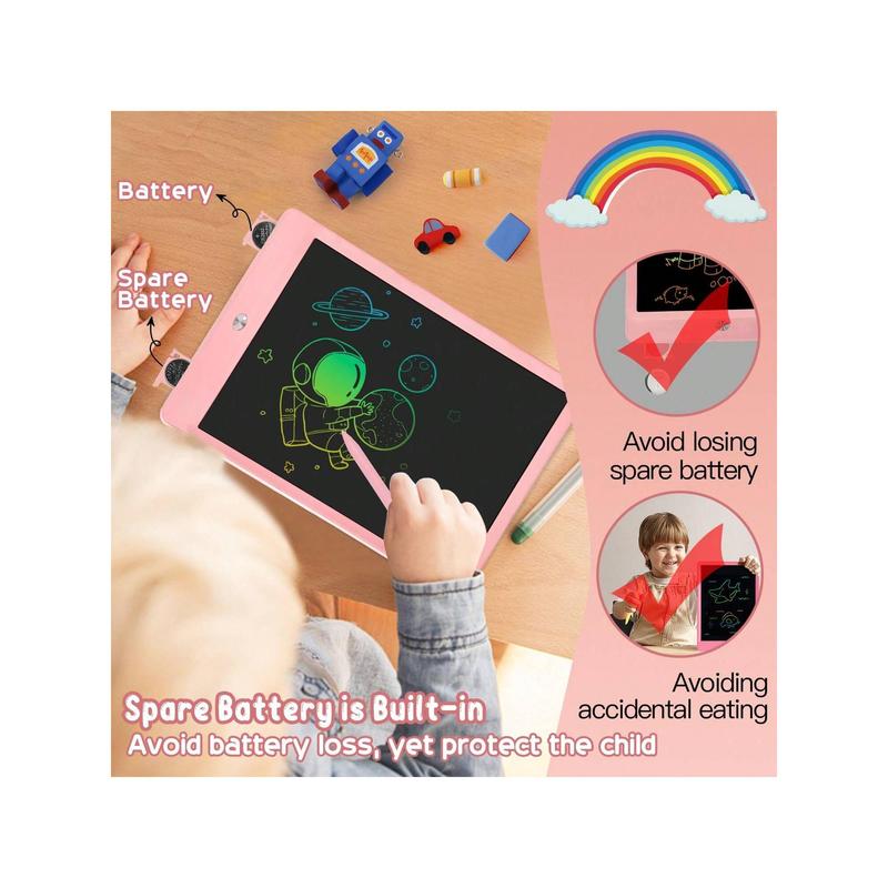 LCD Writing Tablet For Kids 10 Inch Colorful Drawing Pad For Kids Reusable Electronic Doodle Board Educational Learning Toy Gifts For 3 4 5 6 7 8 Years Old Toddler Boys Girls Home School(Color Combination)