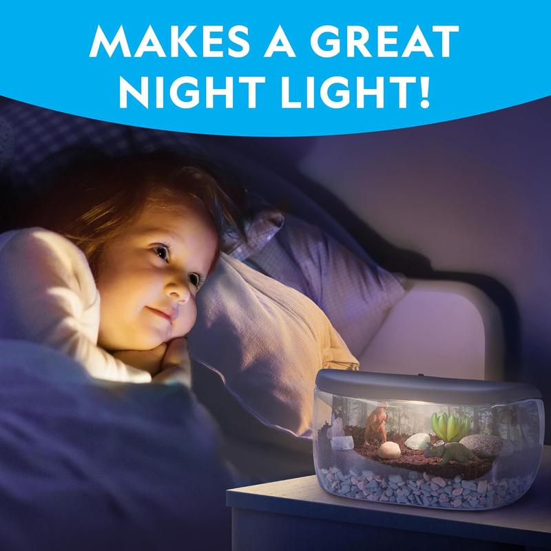 NATIONAL GEOGRAPHIC Light Up Terrarium Kit for Kids - Build a Dinosaur Habitat with Real Plants & Gemstones, Science Kit, Dinosaur Toys for Kids ( Exclusive)