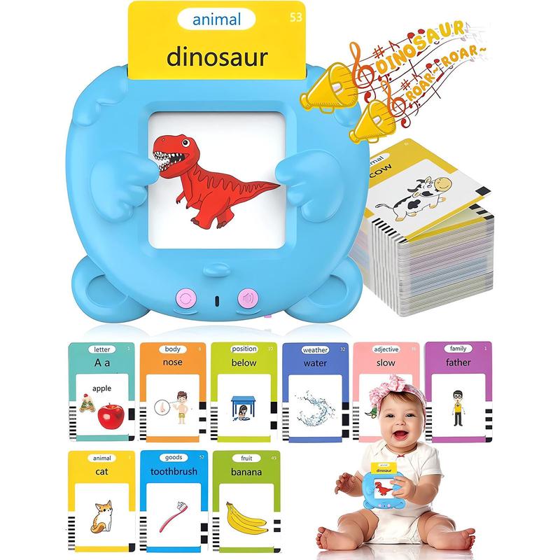 224 510 Words Alphabet bilingual Talking Flash Cards for 3-8 YearsToddlers.Pocket Speech BuddyTherapy AutismToys,  EducationalLearing InteractiveToy for Boys GirlsKids Gifts Blue