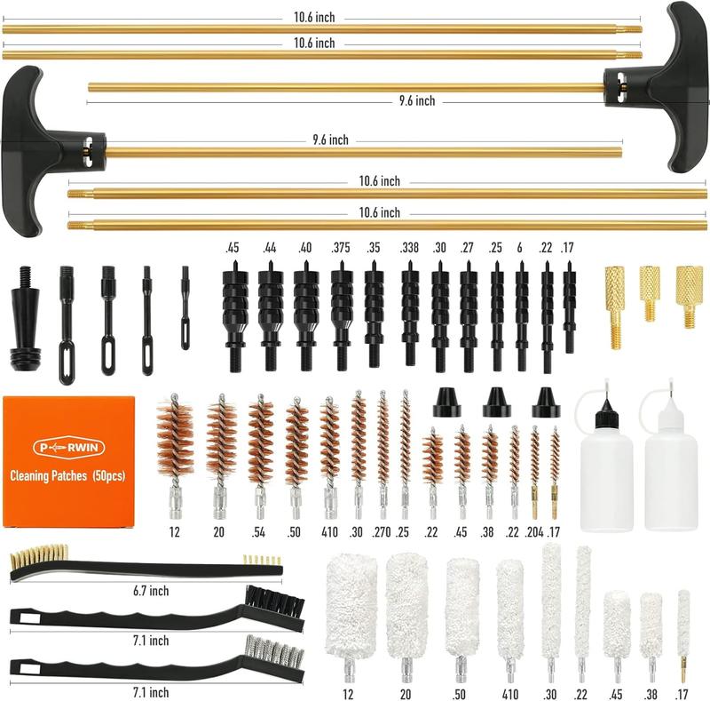 Universal Gun Cleaning Kit for All Caliber Pistol Rifle Handgun Shotgun Hunting Cleaning Kit with Brass Rods and Tough Carrying Case, Gun Accessories Gifts for Men