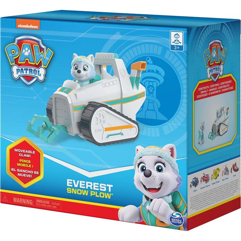 Paw Patrol, Everest’s Snow Plow Vehicle with Collectible Figure, for Kids Aged 3 and Up