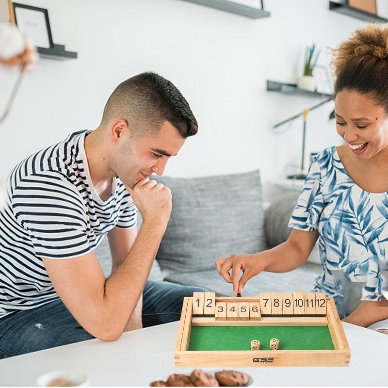 12 Numbers Shut The Box Board Game, Pub Board Dice Game