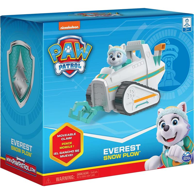 Paw Patrol, Everest’s Snow Plow Vehicle with Collectible Figure, for Kids Aged 3 and Up