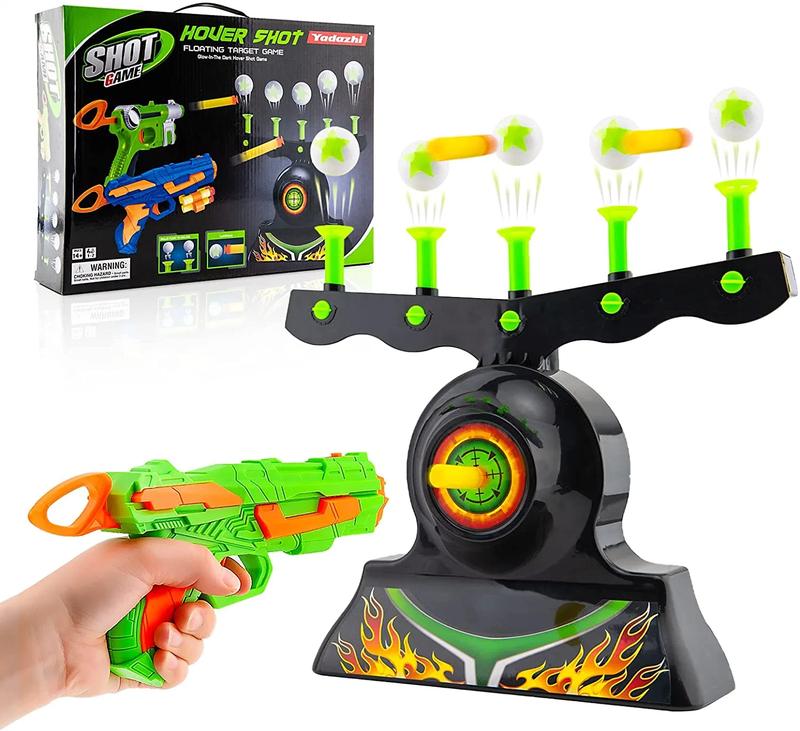 Shooting Targets for Nerf Guns Shooting Game Glow in The Dark Floating Ball Target Practice Toys for Kids Boys Hover Shot 1 Blaster Toy Gun 10 Soft Foam Balls 3 Darts Gift nerf gun