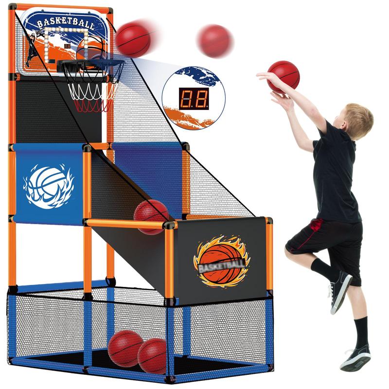 [Live Only]Talgic Arcade Basketball Game Set with 4 Balls and Hoop for Kids 3-12 Years Old, Basketball Hoop Indoor Outdoor, Carnival Games for Kids, Air Pump and Balls Storage Bag Included, Back to School Gifts