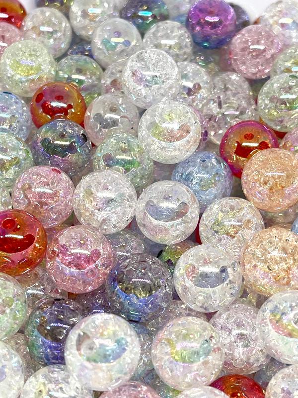 Crackle Round Ball Acrylic Beads | Colorful Beads | Acrylic Beads | DIY Craft | DIY Supplies