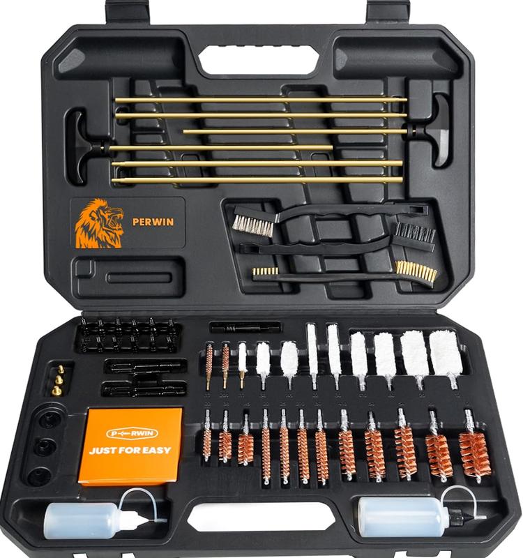 Universal Gun Cleaning Kit for All Caliber Pistol Rifle Handgun Shotgun Hunting Cleaning Kit with Brass Rods and Tough Carrying Case, Gun Accessories Gifts for Men