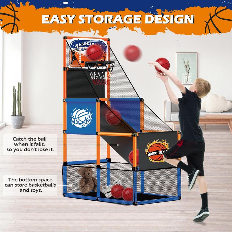 [Live Only]Talgic Arcade Basketball Game Set with 4 Balls and Hoop for Kids 3-12 Years Old, Basketball Hoop Indoor Outdoor, Carnival Games for Kids, Air Pump and Balls Storage Bag Included, Back to School Gifts