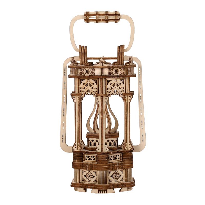 Antique Lantern Luminous LED 3D Wooden Puzzles for Adults to Build - 2-Mode Lighting - Engineering DIY Project Mechanical 3D Puzzle Model Kits for Adults