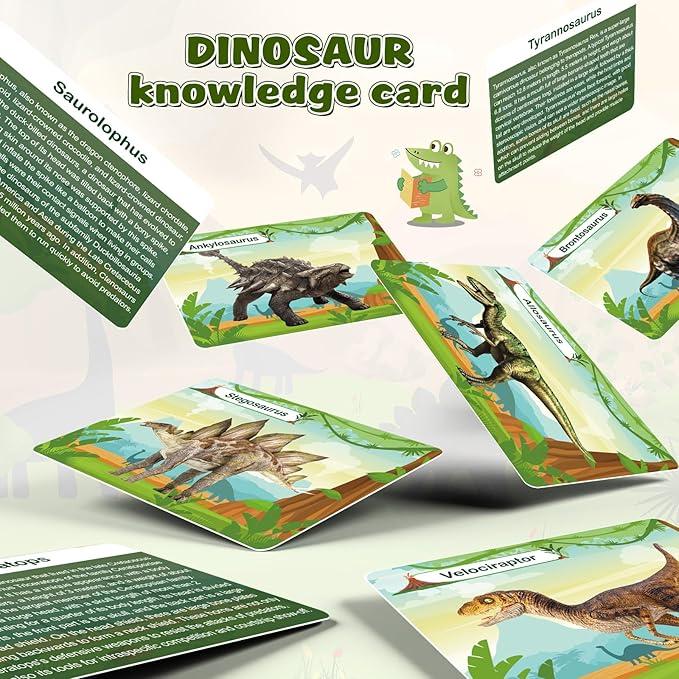 Dino Eggs Dig Kit, 12 Pack Dinosaur Eggs Excavation Set, Easter Gift Dinosaur Toys Science Experiments Kits with 12 Cards, Easter Basket Stuffers Toys for 3 4 5 6 7 8 9 10 11 Year Old Boys Girl