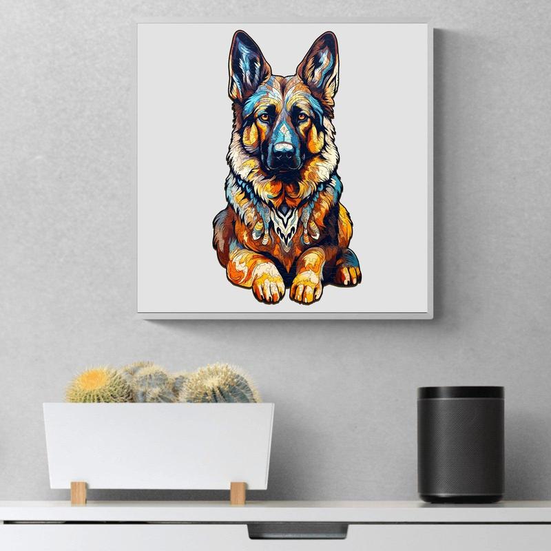 German Shepherd Wooden Jigsaw Puzzle - Perfect for Kids and Adults