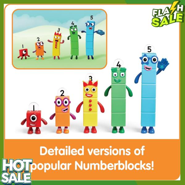 hand2mind Numberblocks Friends One to Five Figures, Cartoon Action Figure Set, Toy Figures, Play Figure Playsets, Number Toys, Math Toys, Stocking Stuffers