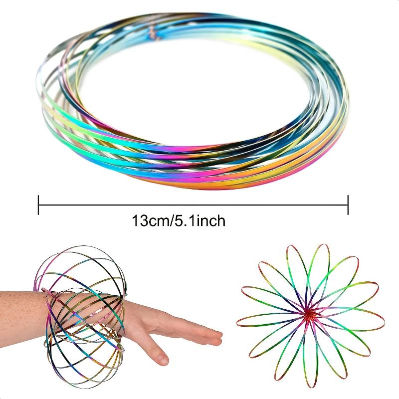 Mystical Flow Rings Arm Toy - 3D Kinetic Spring Bracelet with Magic Ring, Slinky Design, and Colorful Appearance Perfect Gift for Christmas, Halloween, Thanksgiving Day, Easter