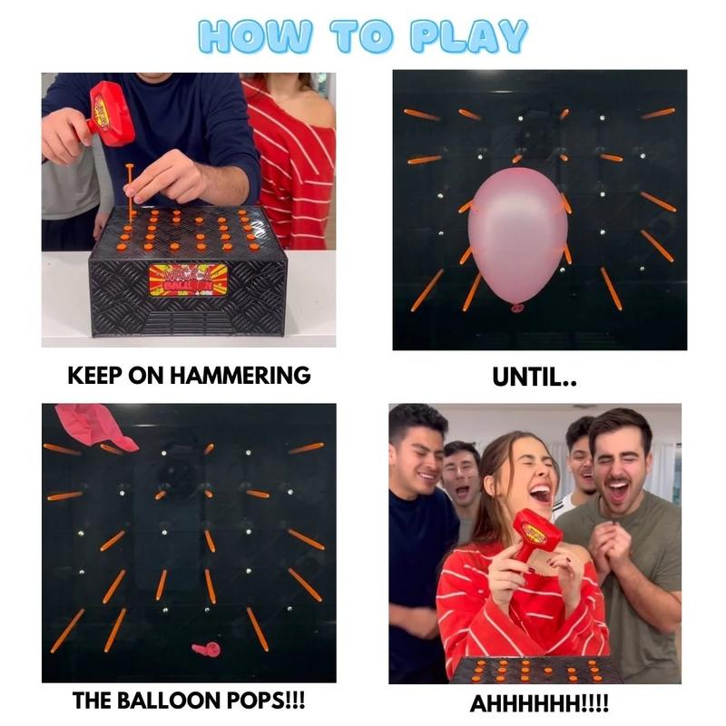 Wack A Balloon Game - Interactive Balloon Popping Board Game For Family Game Nights - Hot