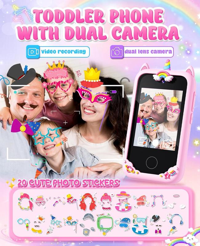 Christmas gift Kids Smart Phone Gifts for Girls Age 6-8 with Camera Christmas Stocking Stuffers for Kids Toy