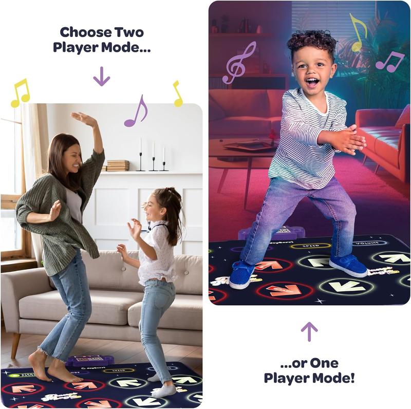 Dance Mat - with 8 Levels & Songs, 3 Speeds and 2 Modes - Light Up Electronic Kids Dance Mat for Kids Ages 4-8, 8-12, Toddlers 3-5   Dance Pad, Dancing Mat Toy Gift for Girls and Boys