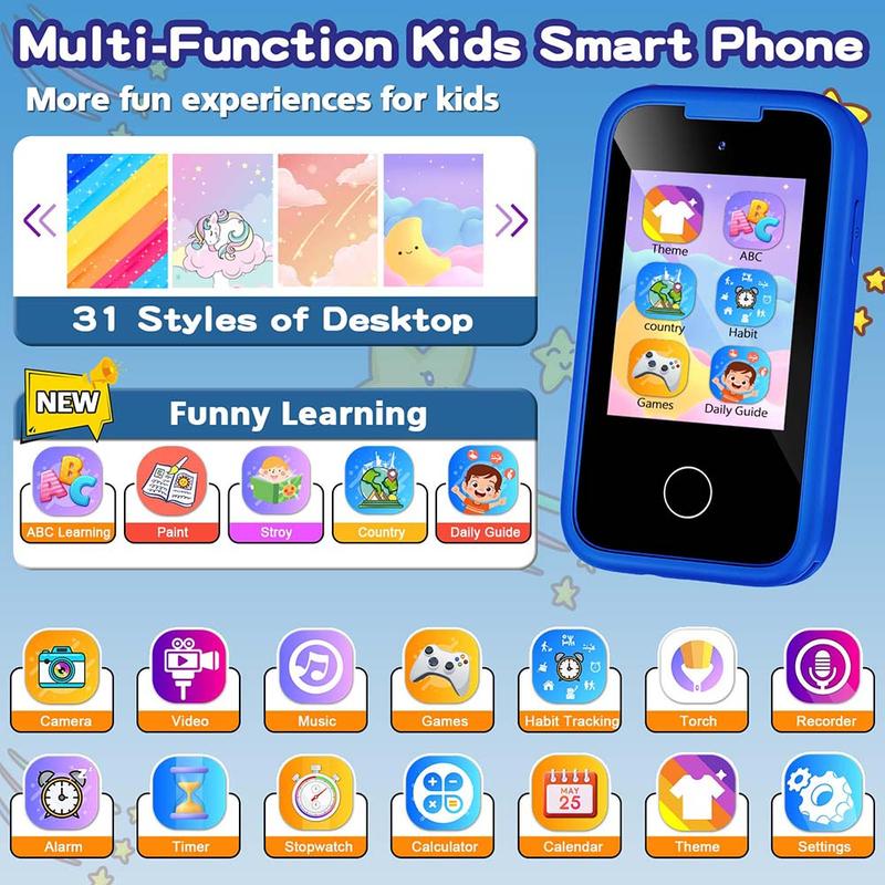 Safe & Fun Kids Phone for Girls, Ages 3-10 - Dual Camera, Games, Music Player, Perfect for Christmas & Birthday Gifts, Safe for Toddlers