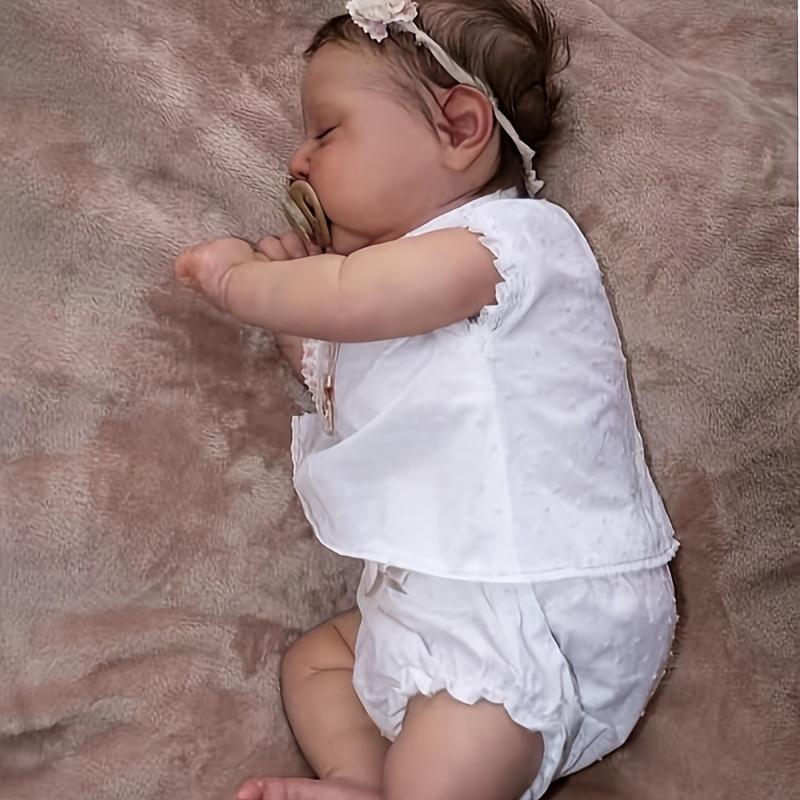 20in 50 cm Realistic baby doll - Lifelike baby doll with soft touch 3D skin, hand-painted details, sleeping position, perfect for children and collectors for birthday, Christmas or New Year gifts