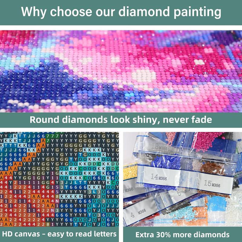 Diamond Art Kits,Diamond Painting Kits for Adults,DIY 5D Gem Art Kits for Adults for Gift Home Wall Decor 16x12inch