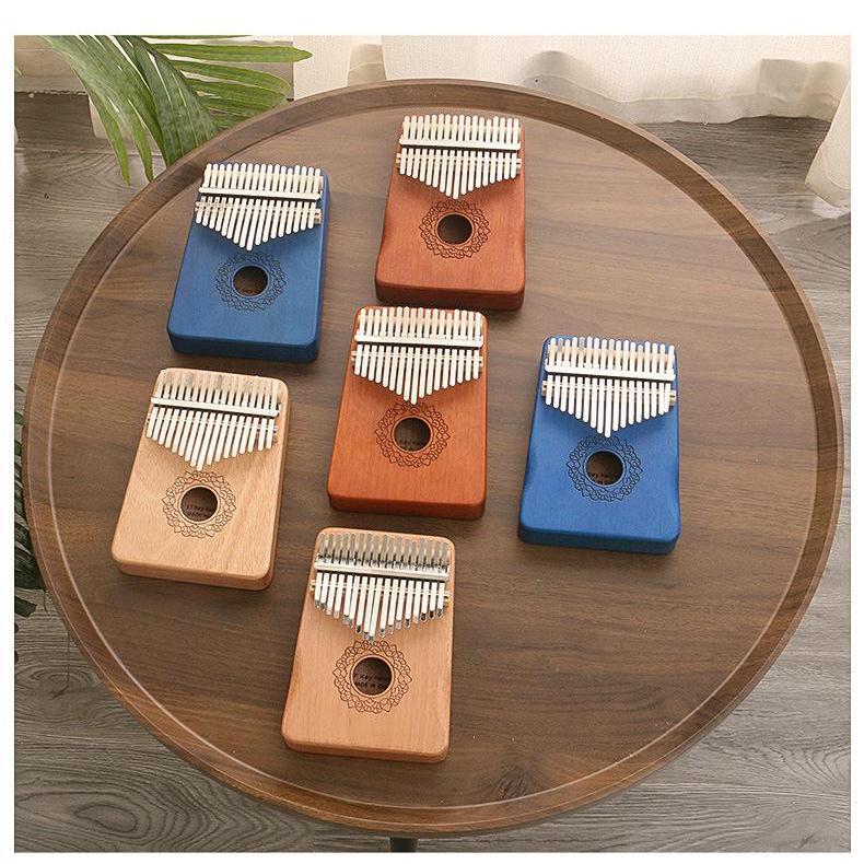 17 Keys Wood Kalimba – Blue Professional Thumb Piano Kit with Accessories, Ideal for Kids and Adults