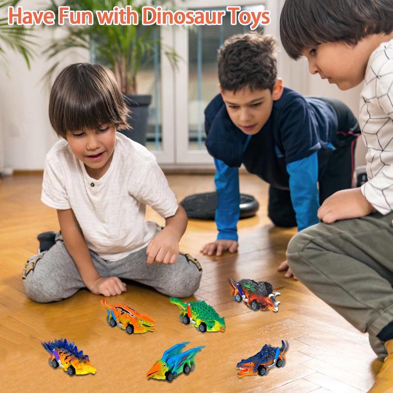 Dinosaur Toys 6 Pack Pull Back Cars Dinosaur Toys for Kids 4-6 Toddler Boy Toys Age 3 4 5 and Up Dinosaur Car Toys for 3-7 Year Old Boys Girls Dinosaur Games Birthday Easter Gifts for Kids Party Favors