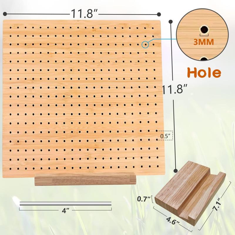 11.8 Inches  Wooden Board for Knitting Crochet and Granny Squares Blocking Board for Knitting and Crochet Projects Handcrafted Knitting Stainless Steel Pins