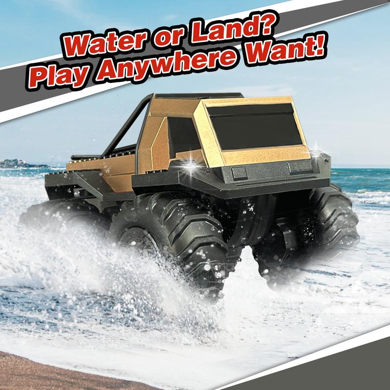 Cyber Amphibious Truck Toy -  360° Spinning High-Speed Racer for Land & Water, Perfect Gift for Kids