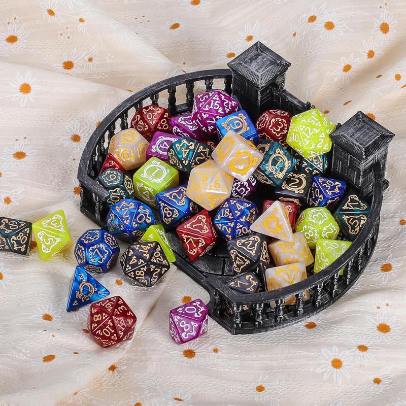 DND Dice Sets - 49pcs Polyhedral Dice, 7 Sets D&D Dice with Pouches, D4 D6 D8 D10 D% D12 D20 Dice for Dungeons and Dragons DND RPG  Table Games