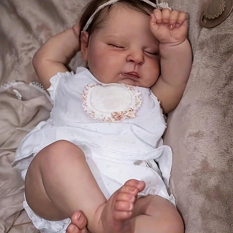 20in 50 cm Realistic baby doll - Lifelike baby doll with soft touch 3D skin, hand-painted details, sleeping position, perfect for children and collectors for birthday, Christmas or New Year gifts