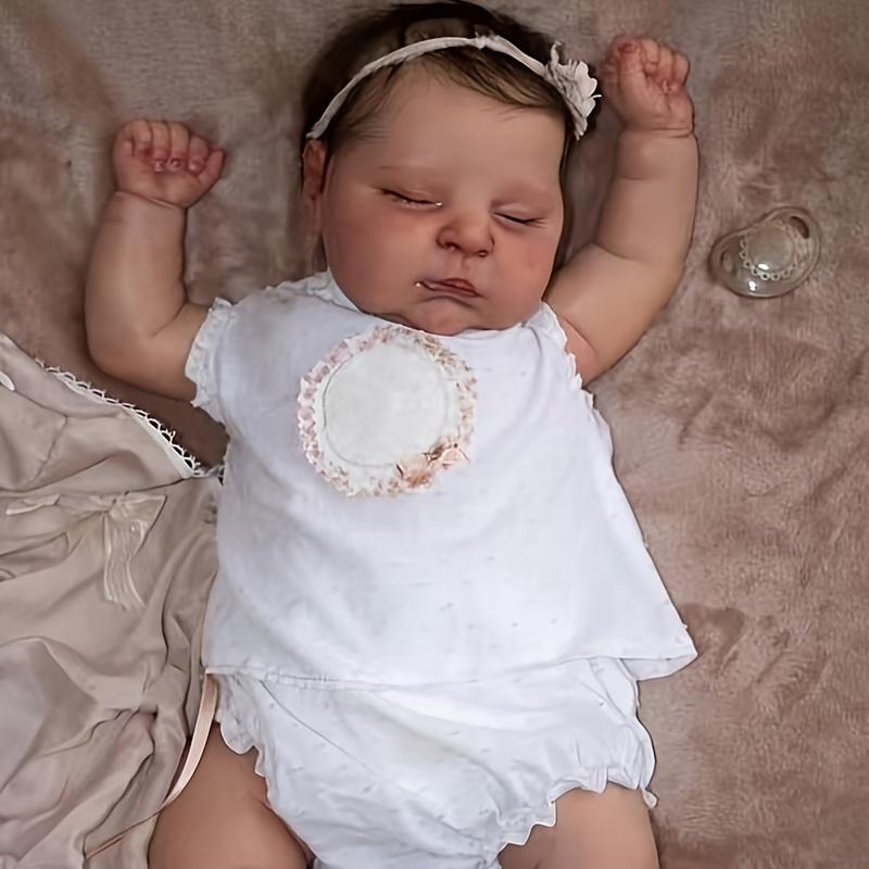 20in 50 cm Realistic baby doll - Lifelike baby doll with soft touch 3D skin, hand-painted details, sleeping position, perfect for children and collectors for birthday, Christmas or New Year gifts