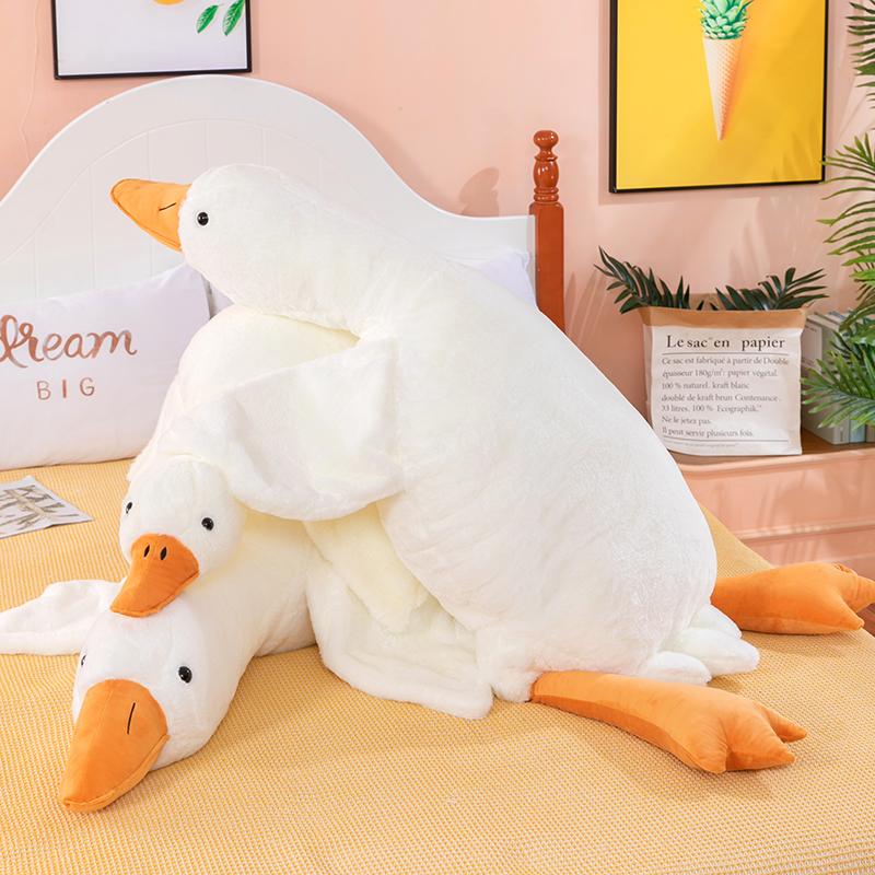 Cute Big White Goose Pillow Plush Toy Sleeping Doll Big Doll Girl Sleeping on Child Bed Leg Clamp Doll children Cute Goose and Duck Plush Toys