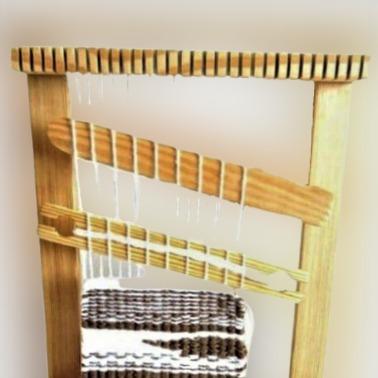 ThomaSWillisStudios Weaving Loom Kit with shuttle, shed stick and 3 weaving needles