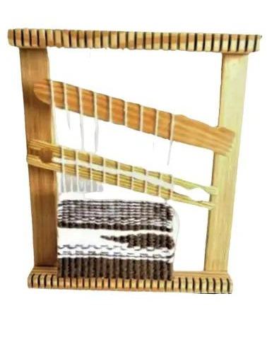 ThomaSWillisStudios Weaving Loom Kit with shuttle, shed stick and 3 weaving needles