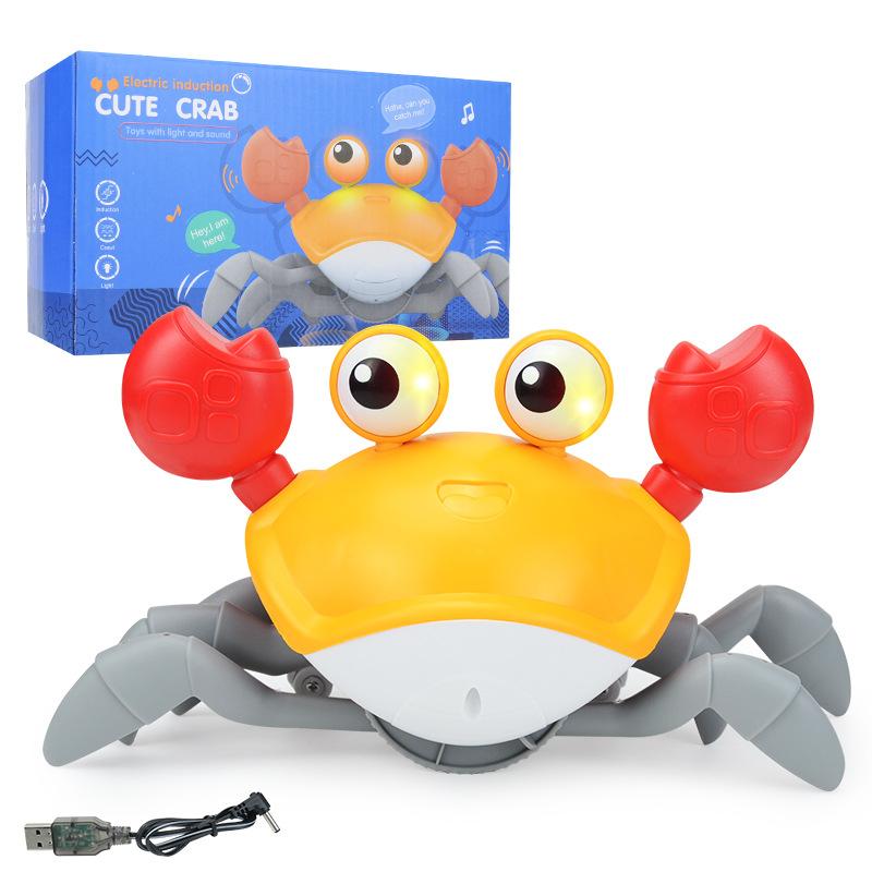 Electric Crawling Crab Toy - Rechargeable, Avoids Obstacles, Fun for Toddlers, 2024