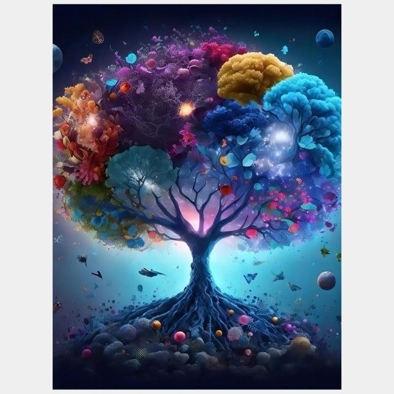 Tree of Life Pattern DIY Diamond Painting Kit Without Frame, 1 Count DIY Decorative Art Picture For Beginner, DIY Home Decor