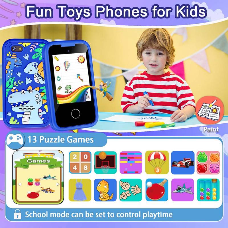 Safe & Fun Kids Phone for Girls, Ages 3-10 - Dual Camera, Games, Music Player, Perfect for Christmas & Birthday Gifts, Safe for Toddlers