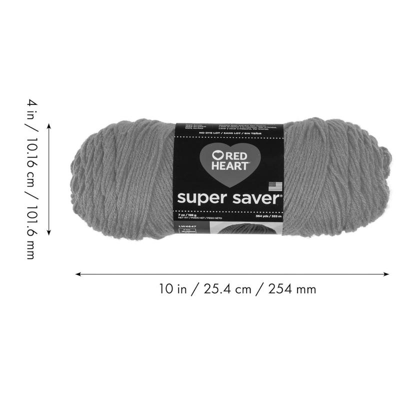 Red Heart Super Saver White Yarn - 3 Pack of 198g 7oz - Acrylic - 4 Medium (Worsted) - 364 Yards - Knitting Crochet