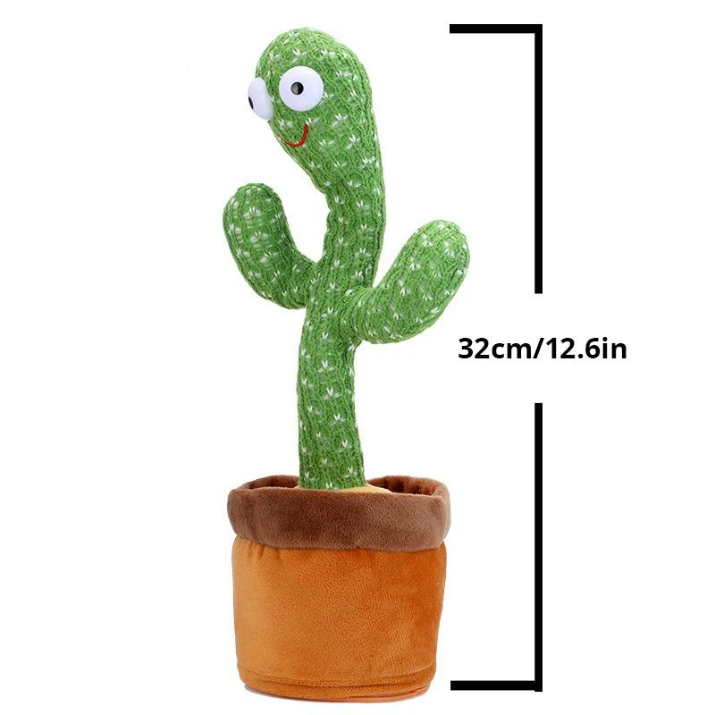 1pc dancing cactus toys repeat talking, wriggle and sing plush toys