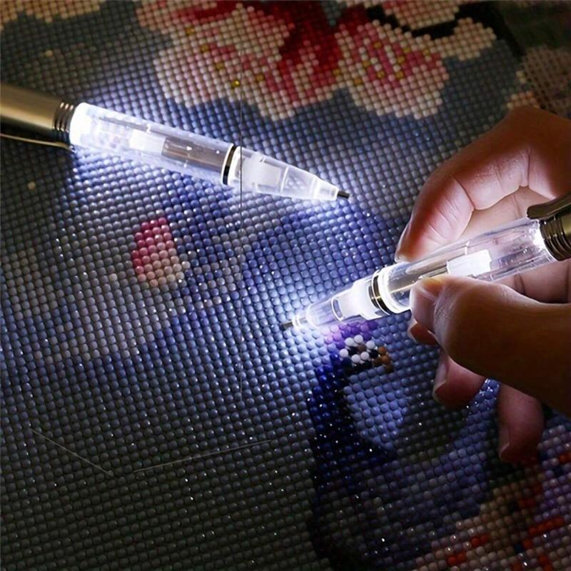 LED Glow Rhinestone Painting Pen, DIY Art Kit for Rhinestone Creations with LED Glow, Painting Enhanced Tools